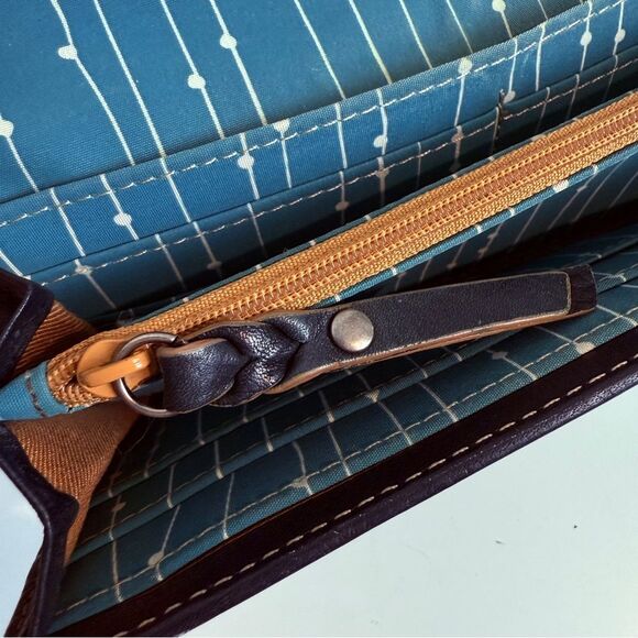 Vintage Fossil Black Leather Folio Wallet Y2K - Picture 7 of 10